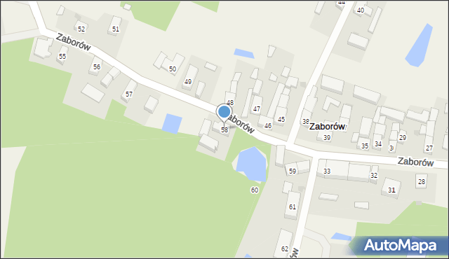Zaborów, Zaborów, 58, mapa Zaborów