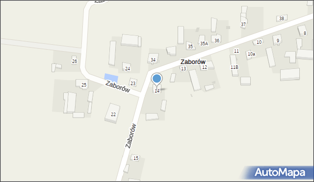 Zaborów, Zaborów, 14, mapa Zaborów