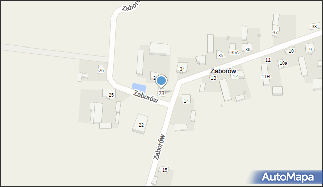 Zaborów, Zaborów, 23, mapa Zaborów