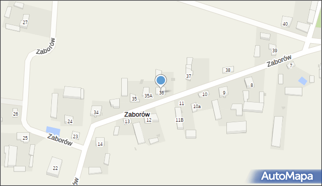 Zaborów, Zaborów, 36, mapa Zaborów