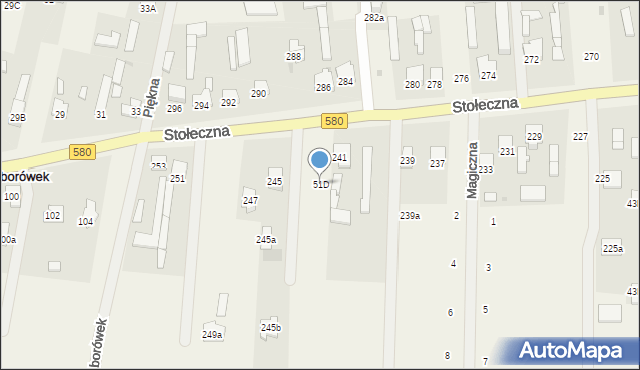 Zaborówek, Zaborówek, 51D, mapa Zaborówek