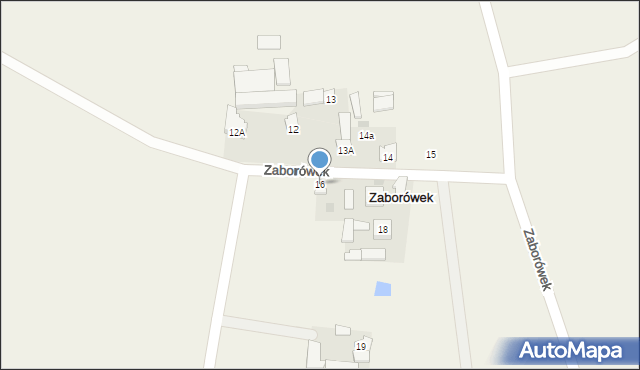 Zaborówek, Zaborówek, 16, mapa Zaborówek