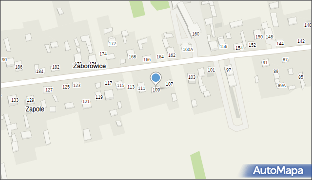 Zaborowice, Zaborowice, 109, mapa Zaborowice