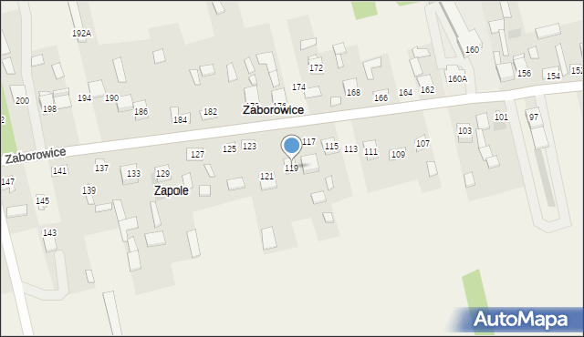 Zaborowice, Zaborowice, 119, mapa Zaborowice