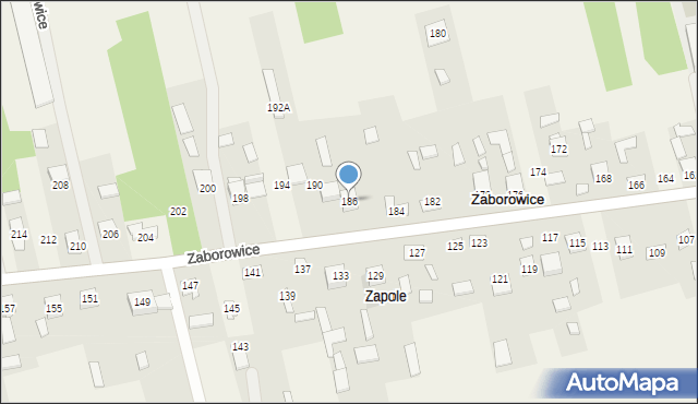 Zaborowice, Zaborowice, 186, mapa Zaborowice