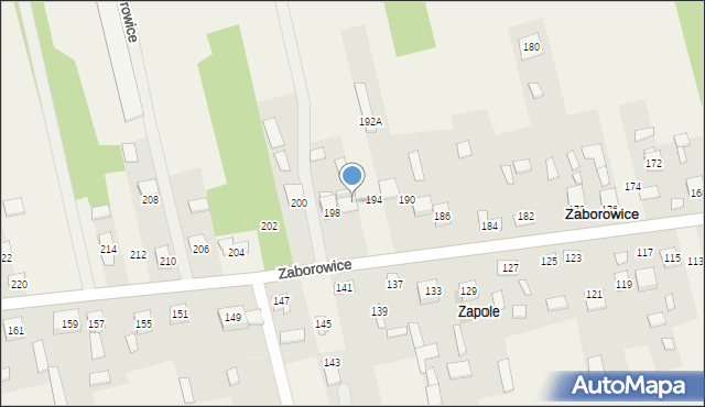 Zaborowice, Zaborowice, 196, mapa Zaborowice