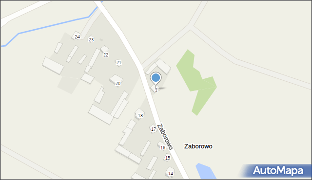 Zaborowo, Zaborowo, 1, mapa Zaborowo