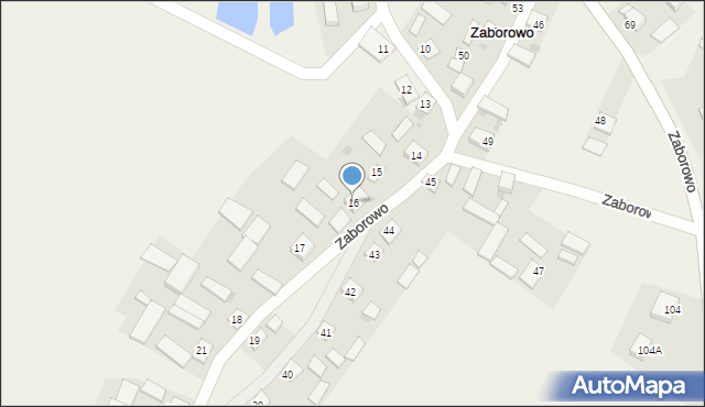 Zaborowo, Zaborowo, 16, mapa Zaborowo