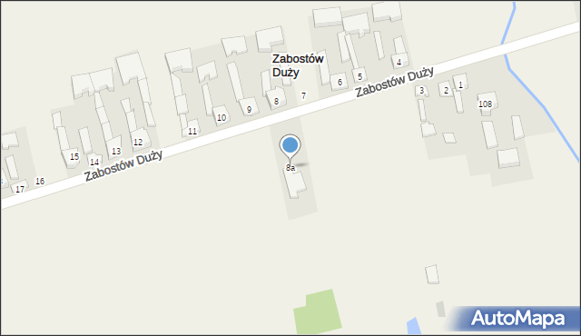 Zabostów Duży, Zabostów Duży, 8a, mapa Zabostów Duży