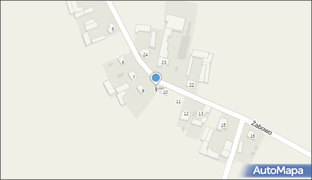 Żabowo, Żabowo, 9, mapa Żabowo