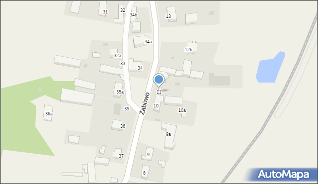 Żabowo, Żabowo, 11, mapa Żabowo