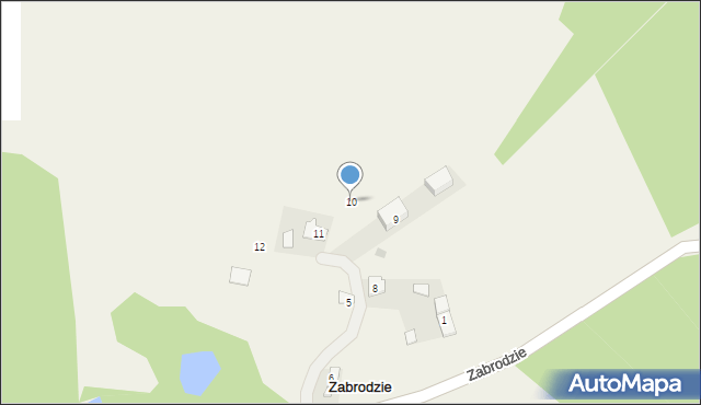 Zabrodzie, Zabrodzie, 10, mapa Zabrodzie