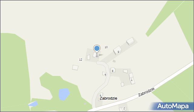 Zabrodzie, Zabrodzie, 11, mapa Zabrodzie