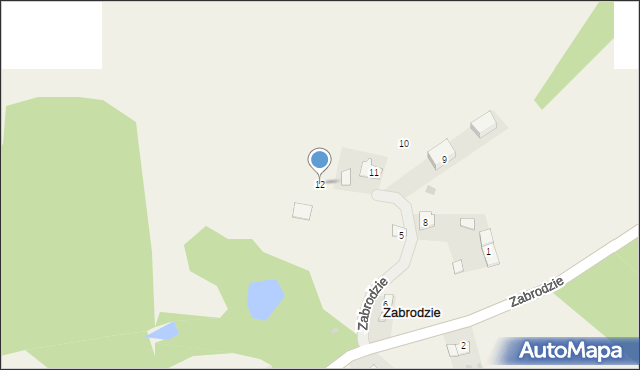 Zabrodzie, Zabrodzie, 12, mapa Zabrodzie