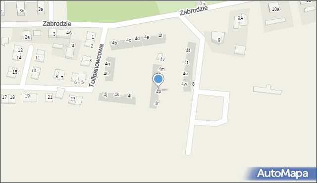 Zabrodzie, Zabrodzie, 4p, mapa Zabrodzie