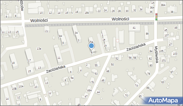 Zabrze, Zaolziańska, 5, mapa Zabrza