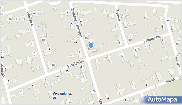 Zabrze, Zawiszy Czarnego, 14, mapa Zabrza