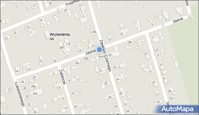 Zabrze, Zawiszy Czarnego, 17, mapa Zabrza