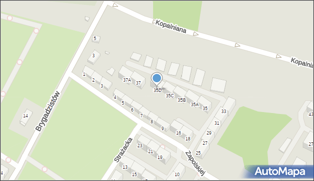 Zabrze, Zapolskiej Gabrieli, 35D, mapa Zabrza