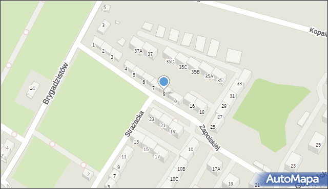 Zabrze, Zapolskiej Gabrieli, 8, mapa Zabrza