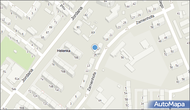 Zabrze, Zamenhofa Ludwika, dr., 15, mapa Zabrza