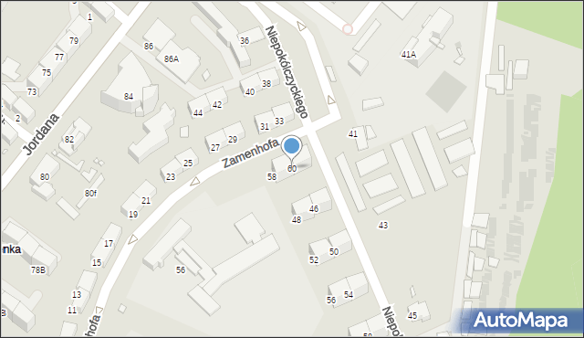 Zabrze, Zamenhofa Ludwika, dr., 60, mapa Zabrza