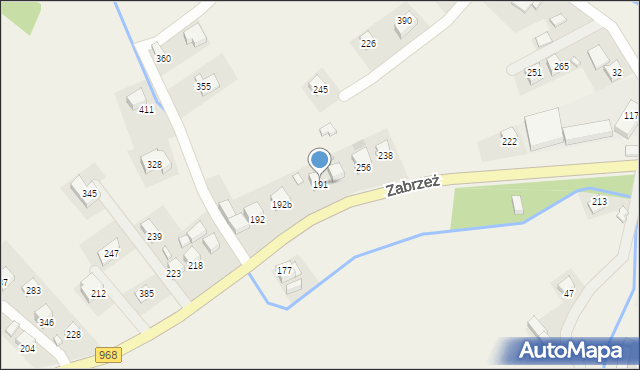 Zabrzeż, Zabrzeż, 191, mapa Zabrzeż