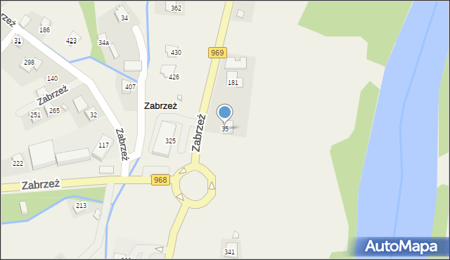 Zabrzeż, Zabrzeż, 35, mapa Zabrzeż