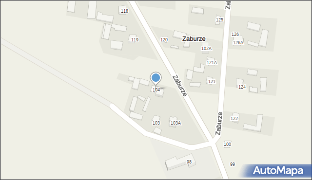 Zaburze, Zaburze, 104, mapa Zaburze