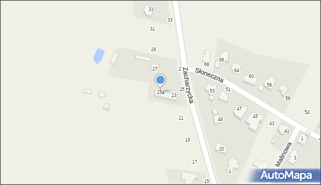 Zacharzyce, Zacharzycka, 23a, mapa Zacharzyce
