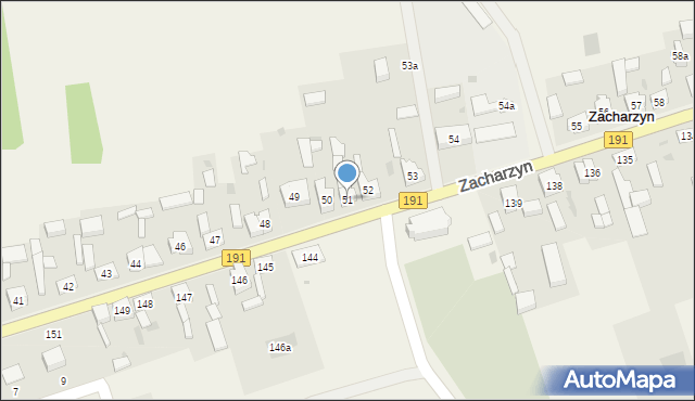 Zacharzyn, Zacharzyn, 51, mapa Zacharzyn