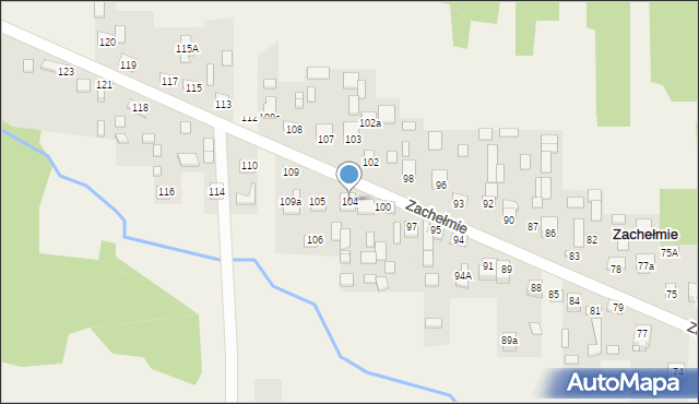 Zachełmie, Zachełmie, 104, mapa Zachełmie