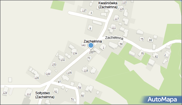 Zachełmna, Zachełmna, 100, mapa Zachełmna