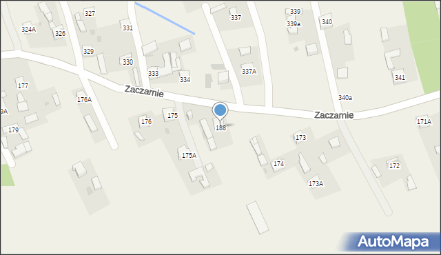 Zaczarnie, Zaczarnie, 188, mapa Zaczarnie