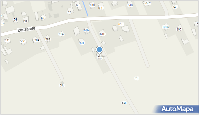 Zaczarnie, Zaczarnie, 61g, mapa Zaczarnie