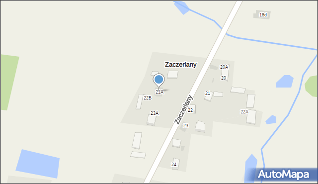 Zaczerlany, Zaczerlany, 21A, mapa Zaczerlany