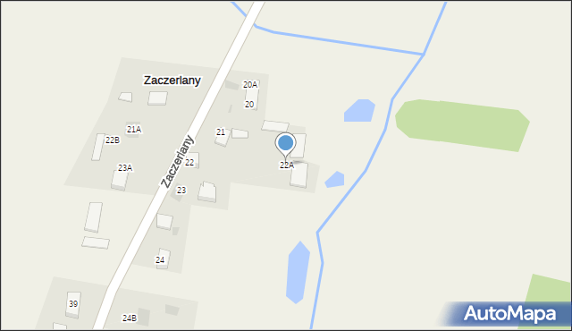 Zaczerlany, Zaczerlany, 22A, mapa Zaczerlany