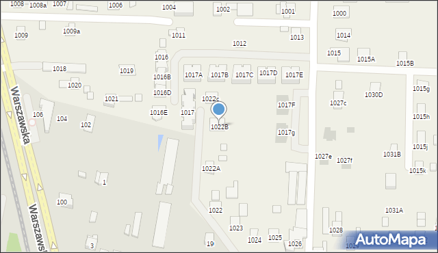 Zaczernie, Zaczernie, 1022B, mapa Zaczernie