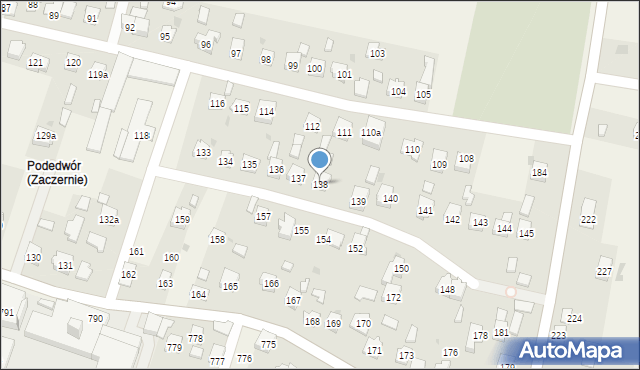Zaczernie, Zaczernie, 138, mapa Zaczernie