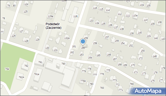 Zaczernie, Zaczernie, 160, mapa Zaczernie