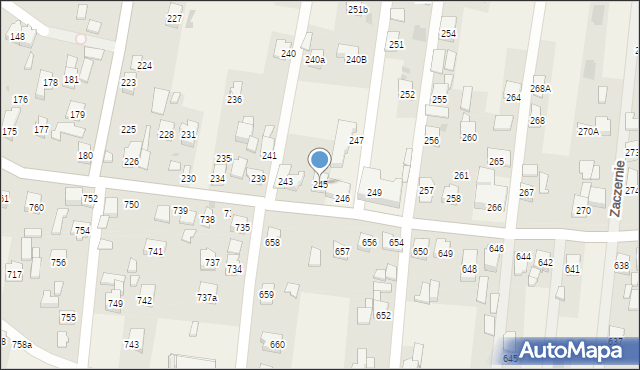 Zaczernie, Zaczernie, 245, mapa Zaczernie