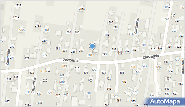 Zaczernie, Zaczernie, 290, mapa Zaczernie