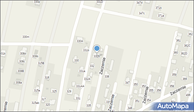Zaczernie, Zaczernie, 332b, mapa Zaczernie