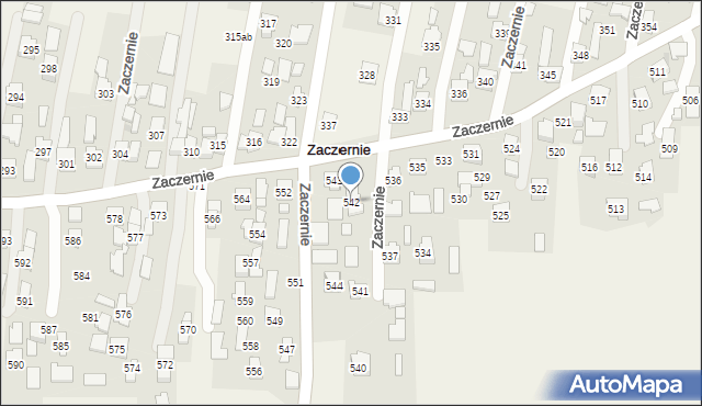 Zaczernie, Zaczernie, 542, mapa Zaczernie