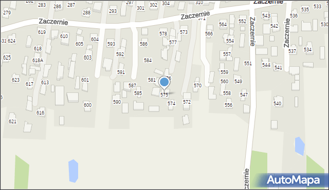Zaczernie, Zaczernie, 575, mapa Zaczernie