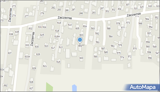 Zaczernie, Zaczernie, 601, mapa Zaczernie