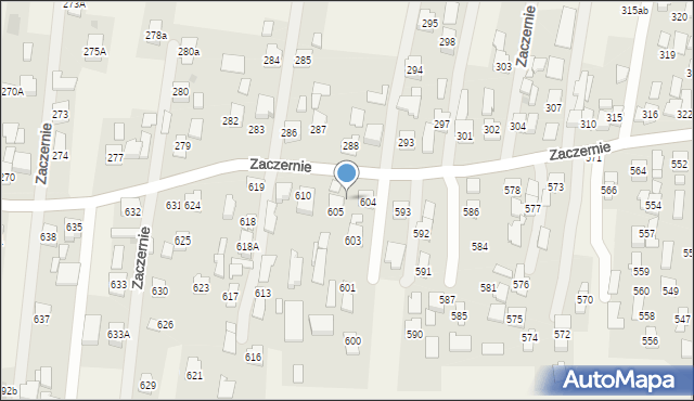 Zaczernie, Zaczernie, 606, mapa Zaczernie