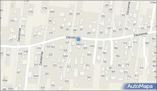 Zaczernie, Zaczernie, 611, mapa Zaczernie