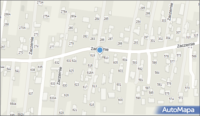 Zaczernie, Zaczernie, 612, mapa Zaczernie