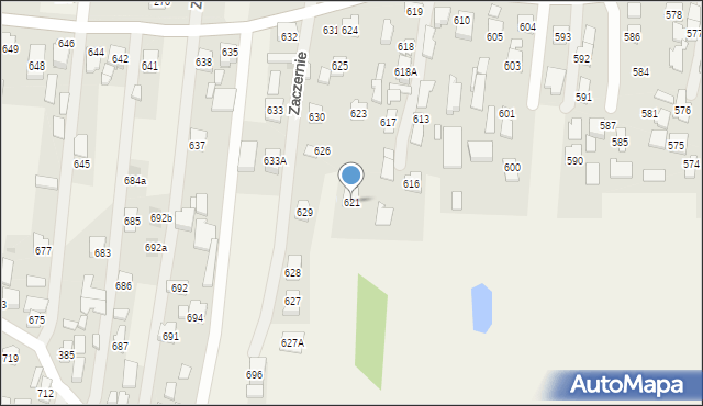 Zaczernie, Zaczernie, 621, mapa Zaczernie